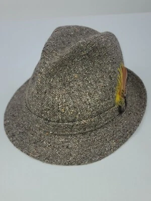 Chapéu Fedora Stetson de Penas Feito em União 6 7/8, 55cm Excelente Mistura de Lã  - Imagem 1 de 4