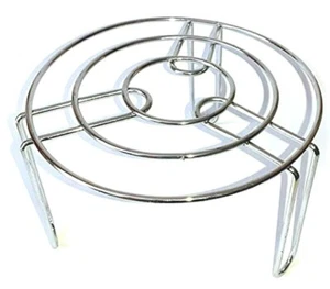 Tall Round Trivet Steamer Cooling Rack Chrome 20Dx7cm High Leg Pot Cooker Stand - Picture 1 of 12
