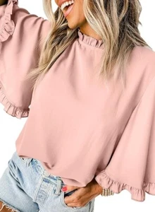 EVALESS Flowy Sleeve Tops for Women Trendy Clothes with Bell Sleeves Batwing XL - Picture 1 of 6
