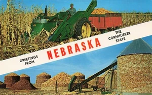 Greetings From Nebraska Vintage Chrome PC - Picture 1 of 2