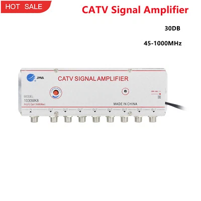 Cable TV Signal Booster CATV Signal Amplifier 1 IN 8 OUT 30DB 220V JMA 1030MK8  - Image 1 of 4