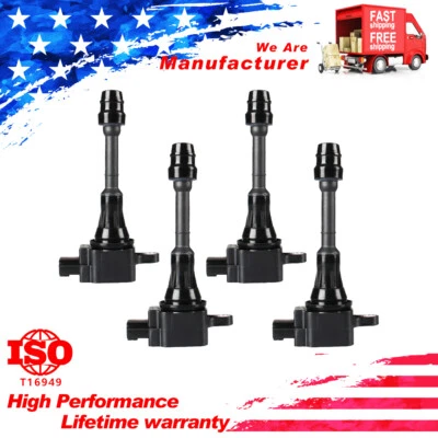 4 Pack UF350 Ignition Coils For Nissan Altima 2.5L Fits 2002 2003 2004 2005 2006 - Imagem 1 de 4