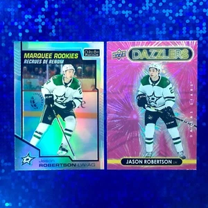 2020 Marquee Rookies Jason Robertson Rainbow #159 & 2021 Pink Dazzlers #DZ-16 - Picture 1 of 8