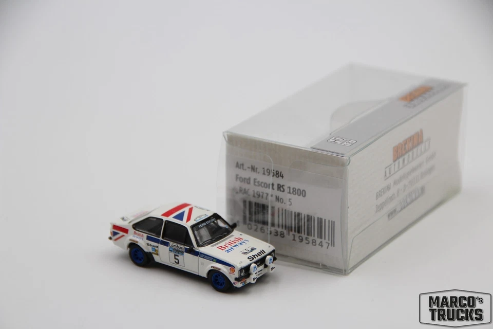 Brekina Ford Escort RS1800 Br-Airways B.Waldegard RAC 77 19584 1:87 /BRN816  - Image 1 of 1