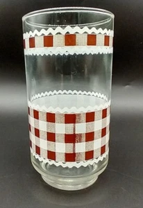 Libbey Tumbler Brown and White Gingham Vintage Circa 1974 Discontinued Drinkware - Picture 1 of 7