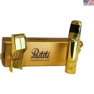 Boquilla de metal para saxofón alto chapado en oro profesional - Imagen 1 de 4