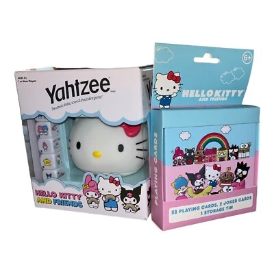 Hello Kitty & Friends GAMENIGHT Yahtzee AND Playing Cards Tin Set Christmas Gift - Image 1 of 4