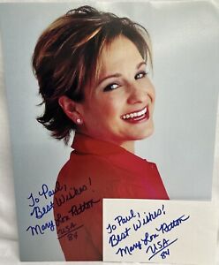 Mary Lou Retton US Gold Olympic Gymnast  1984 8x10 Picture w Index Card Signed
