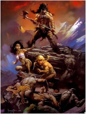 KORE ART STUDIOS Fire and Ice by Frank Frazetta – 1983 Fantasy Poster – Savage Warrior Art