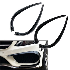 Front Bumper Fog Light Cover Trim For Mercedes Benz C-Class W205 2015-2018 Black - Foto 1 di 16
