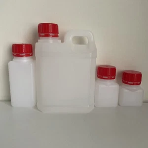 Liquid Container Set - 1 Litre 200ml 100ml 50ml - New & Sealed HDPE 2 Bottle Set - Picture 1 of 20