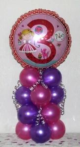 ALTER 3 - DREI - 3. GEBURTSTAG BALLON TISCHDEKO DISPLAY - KEIN HELIUM NÖTIG - Bild 1 von 3