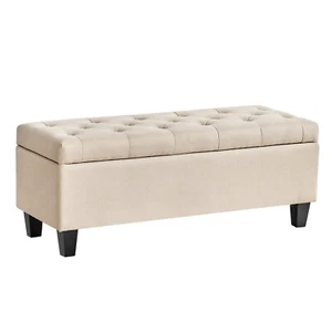 Redlife Storage Bench Tufted Poufs Ottoman Upholstered Footrest Lift Top Stool - Picture 1 of 53
