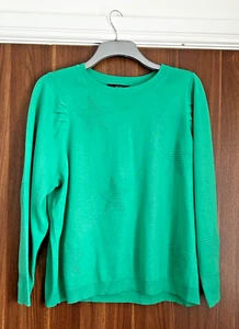 Next women's round neck green thin jumper. Size XL. Used - Picture 1 of 1