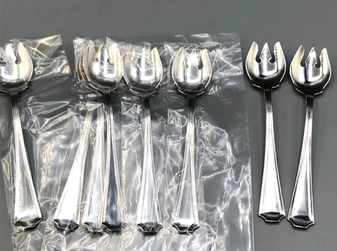 Fairfax by Gorham Sterling Silver set of 8 Ice Cream Spoon/Forks 5.25" Cover