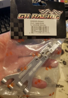 Golden Horizons 02053S Silver Alum Adjust Upper Suspension Arms for Savage X/XL - Image 1 of 3