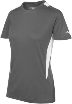 Camiseta deportiva Mizuno Performance para mujer blanca carbón softbol cuello redondo NUEVA mediana Foto 1 de 4