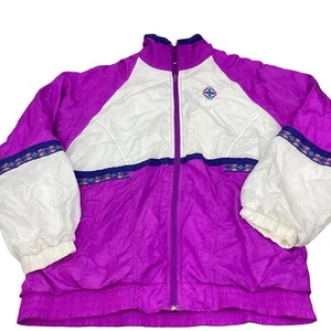 Vtg Bold Spirit Lined Track Jacket Windbreaker Size M Retro 80s Colorblock Nylon - Picture 1 of 5