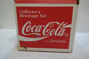 Set 4 Bicchieri Coca Cola Cola Vintage Vetro Verde Nuovi con Scatola - Foto 1 di 3
