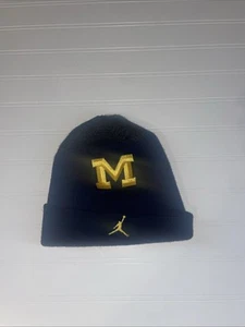 Univ of Michigan Block Nike Jordan Jumpman One Size Fits Most Size Beanie - Picture 1 of 16