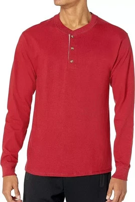 NWOT Blake Shelton X Lands' End Men's 3XL/T Long-Sleeve Red Henley Shirt Cotton - Image 1 of 4