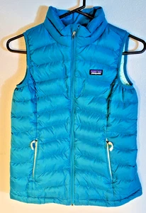 Patagonia Down Fill Blue Puffer Vest Girls Large (V4) - Picture 1 of 8