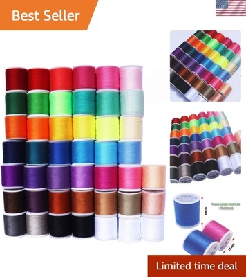45 Spools Polyester Sewing Thread Kit - 100 Yards Each, Vibrant Rainbow Colors - Image 1 of 4