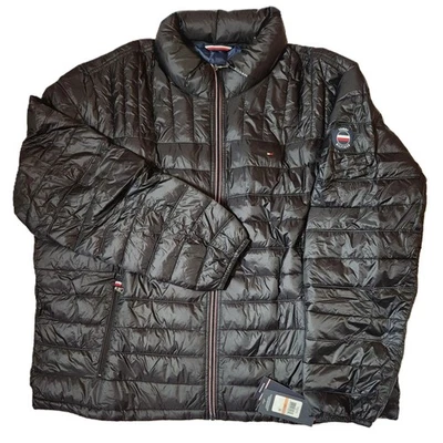 Tommy Hilfiger Men's 3XL Black Packable Puffer Jacket – Lightweight & Insulated - Image 1 of 4