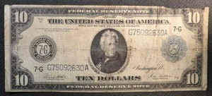 Fr. 931a 1914 $10 Chicago District Federal Reserve Note White-Mellon sigs - Picture 1 of 3