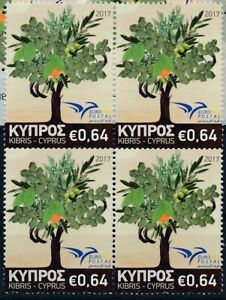 [I1929] Cyprus 2017 Trees good bloc of 4 stamps very fine MNH