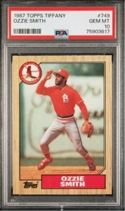 1987 TOPPS TIFFANY #749 OZZIE SMITH ST LOUIS CARDINALS HOF GRADED PSA 10 - Picture 1 of 2