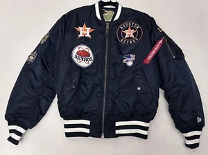 New Era X Alpha Industries Houston Astros Reversible Varsity Jacket Navy/Camo - Picture 1 of 6