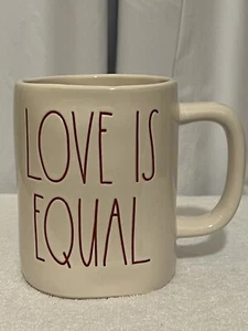 New Rae Dunn By Magenta Love Is Equal Mug Red Writing Free Shipping - Picture 1 of 5