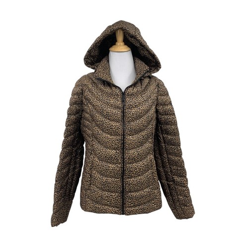 Giacca Michael Kors donna S piccola ghepardo impacchettabile piumino zip cappuccio staccabile