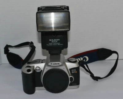 Canon EOS Rebel G 35mm SLR Film Camera Body & Flash Tested Working - Изображение 1 из 4