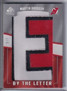 2007-08 SP Game Used By The Letter #BLMBE Martin Brodeur 5/7 - ONLY ONE *E* 1/1