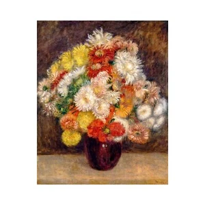 Renoir, Bouquet of Chrysanthemums, 1881, 100% Cotton Art Paper, 28" x 35" - Picture 1 of 10