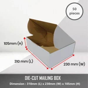 50 x Mailing Boxes 310 x 230 x 105mm Die Cut Shipping Packing Cardboard Boxes - Picture 1 of 8