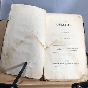 1798 Philip Francis’ The Question As It Stood in March 1798 - Scarce Pamphlet  - Picture 1 of 7