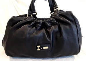 MAX MARA Buttery SOFT SMOOTH BLACK LEATHER Large Satchel Handbag - Picture 1 of 12