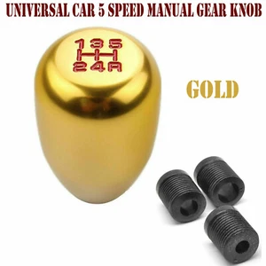 Golden Shift Knob Universal 5 Speed Manual Car Gear Lever Stick Aluminum... - Picture 1 of 3