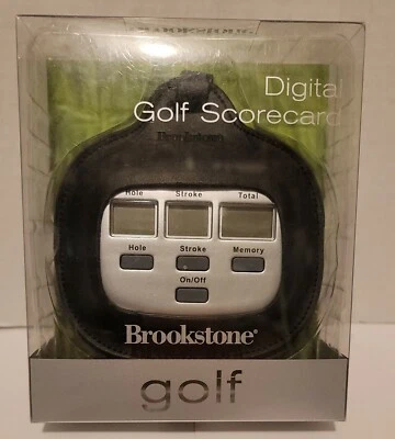 Cartão de pontuação digital de golfe Brookstone Golf com estojo de couro preto - Imagem 1 de 2