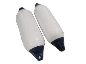 Barco inflable blanco boyas guardabarros x2 (15 cm x 51 cm Castro vela ojo doble) - Imagen 1 de 5