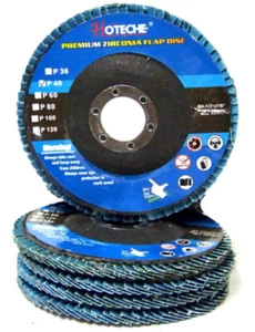 5 piezas 4-1/2"x7/8" 40 Grano Azul Zirconia Solapa Disco Amoladora Angular Ruedas de Lijado - Imagen 1 de 3