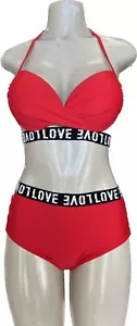 Womens Bikini Set Push-Up Padded Bra Swimsuit Swimwear Beachwear Bathing Suit Re - Picture 1 of 1
