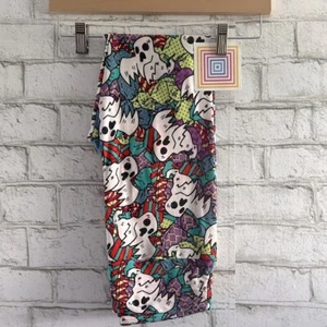 NUEVO Lularoe OS Fantasma Leggings Rosa Rojo Talla Única Suave Elástico NUEVO Halloween - Imagen 1 de 8