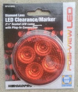 RoadPro 2.5" Round LED Diamond Lens Sealed Light with 2-Pin Connection, Red - Bild 1 von 4