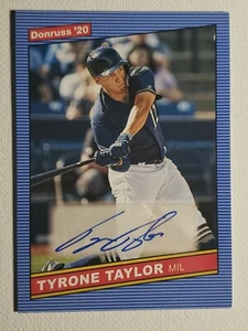 2020 Panini Donruss Retro Tyrone Taylor RC Autograph Brewers Auto  - Bild 1 von 2