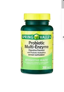 Spring Valley Probiotic Multi-Enzyme Digestive Formula Tablets - 200 Count. 5/26 - Picture 1 of 1