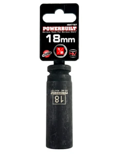 POWERBUILT 647187  1/2 Inch Drive x 18 MM 6 Point Deep Impact Socket - Picture 1 of 2